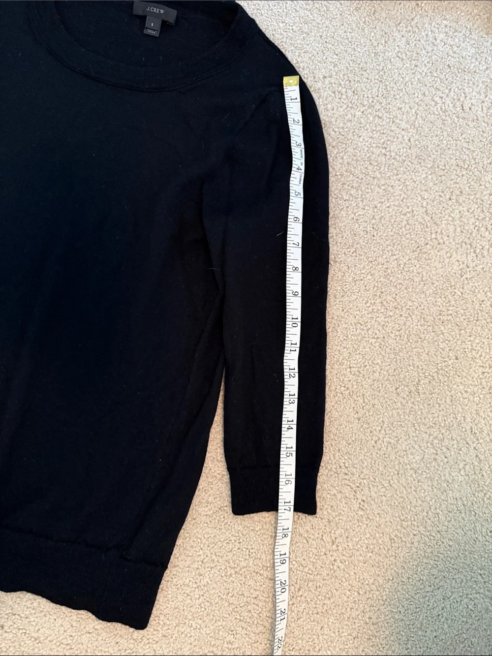 J. Crew Black Crewneck Sweater with Teal Layer